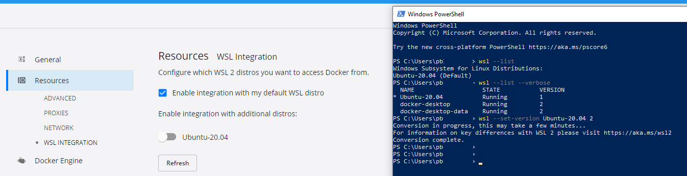 wsl docker resource