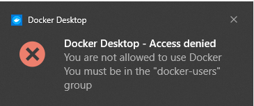Docker Desktop permission denied